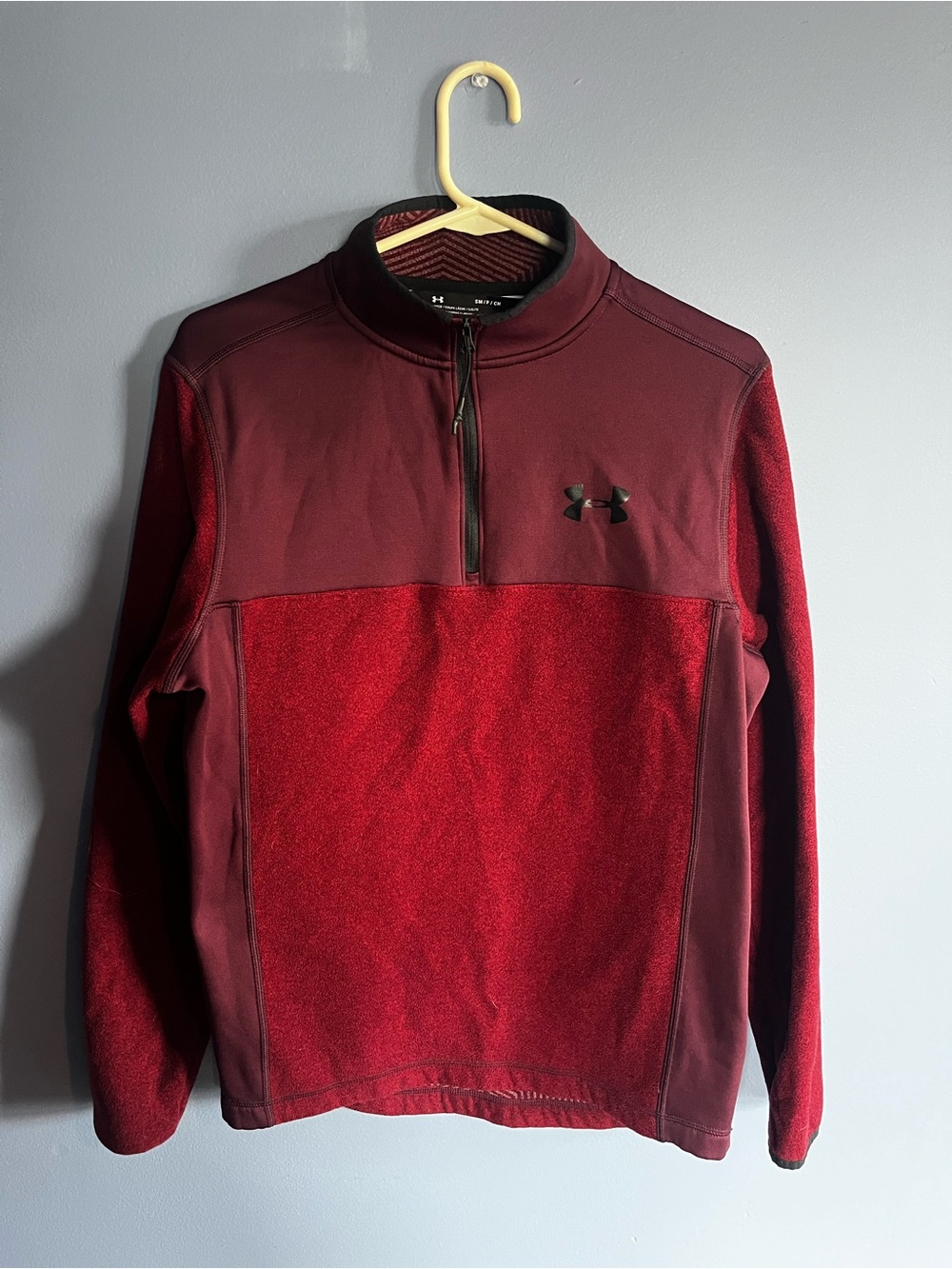 Under Armour Men’s Red and Maroon Half-Zip Performance Sweater